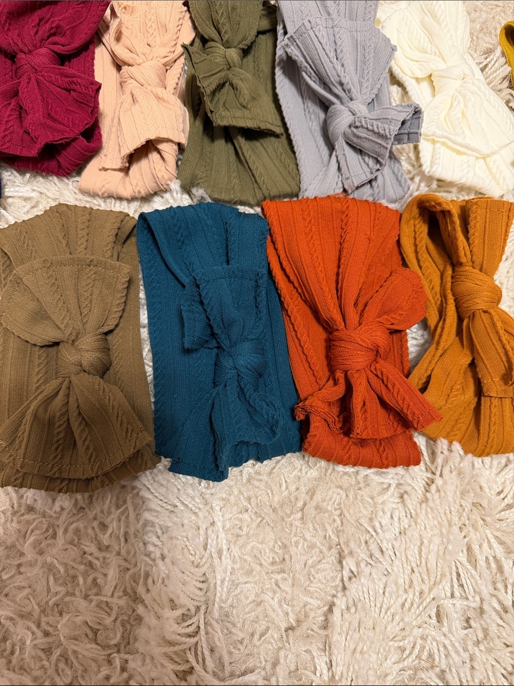 Baby girl Assorted Knit Bow Headband Bundle in Rich Fall Colors - Picture 4 of 5